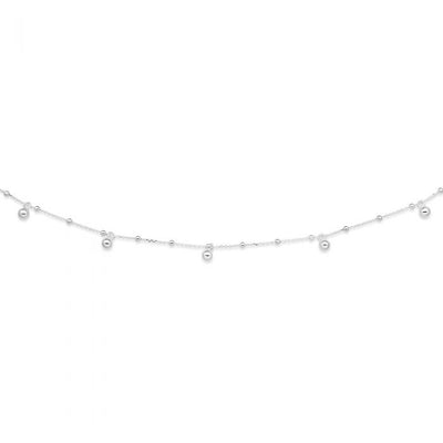 Sterling Silver 60cm Multi Charm Drop Fancy Necklet