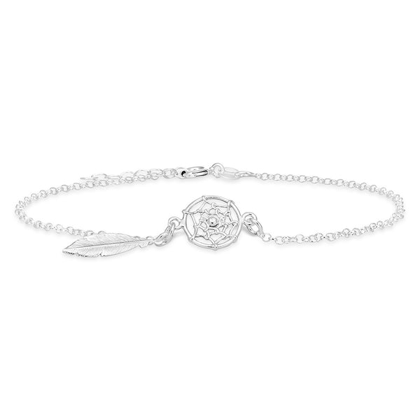 Sterling Silver 25cm Dream Catcher Anklet – Silver Chic