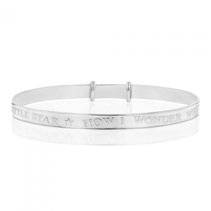 Sterling Silver 'Twinkle Twinkle' Engraved Baby Bangle