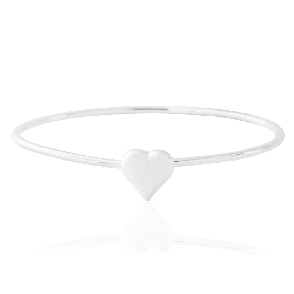 Sterling Silver Flexible Heart Baby Bangle