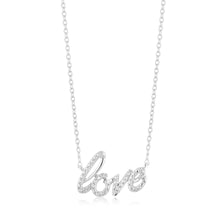Load image into Gallery viewer, Sterling Silver Love Diamond Pendant with 1 Brilliant Cut Diamond on 45cm Chain