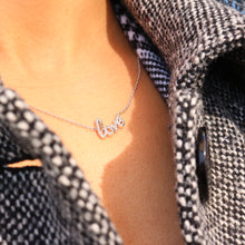 Load image into Gallery viewer, Sterling Silver Love Diamond Pendant with 1 Brilliant Cut Diamond on 45cm Chain