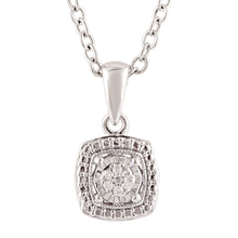 Load image into Gallery viewer, 2 Points Diamond Pendant with Brilliant Cut Diamonds in Sterling Silver