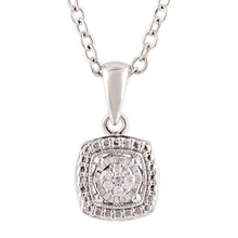 Load image into Gallery viewer, Sterling Silver 2 Points Diamond Pendant with Brilliant Cut Diamonds