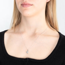 Load image into Gallery viewer, 2 Points Diamond Pendant with Brilliant Cut Diamonds in Sterling Silver