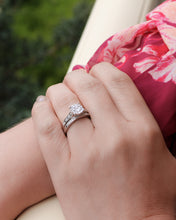 Load image into Gallery viewer, Sterling Silver 1/3 Carat Diamond Bridal Ring Set