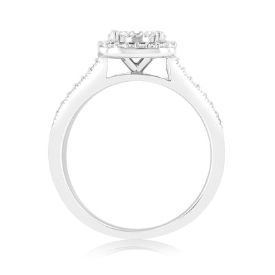 1/4 Carat Diamond 2-Ring Bridal Set in Sterling Silver