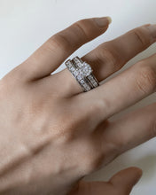 Load image into Gallery viewer, Sterling Silver 1/2 Carat Diamond 2-Ring Bridal Set