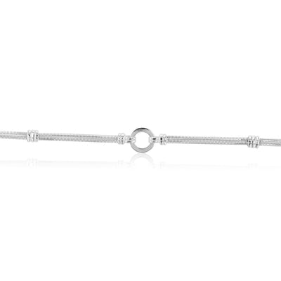 Sterling Silver Double Snake and Disc Bracelet