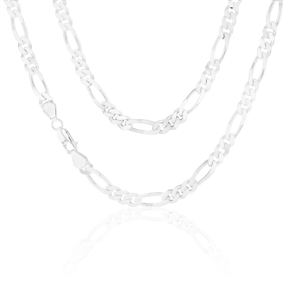55cm Sterling Silver Figaro 1:3 Chain