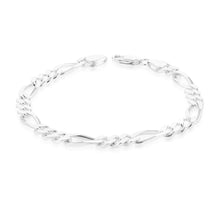 Load image into Gallery viewer, 21cm Sterling Silver Figaro 180 Gauge 1:3 Bracelet