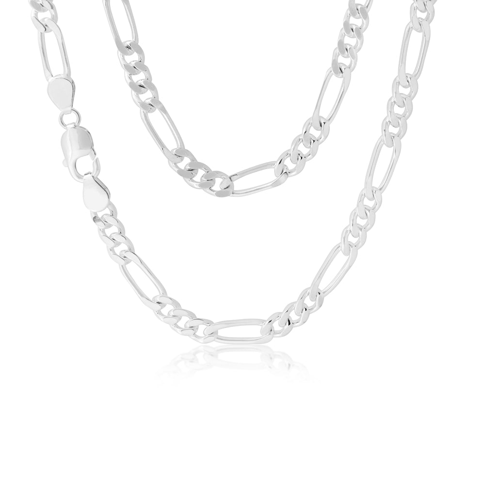 45cm Sterling Silver 200 Gauge Figaro 1:3 Chain