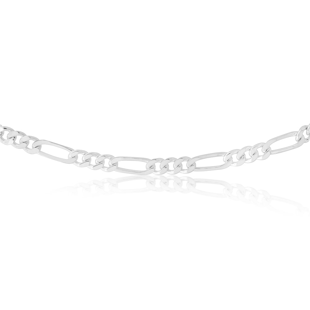 50cm Sterling Silver 200 Gauge Figaro 1:3 Chain