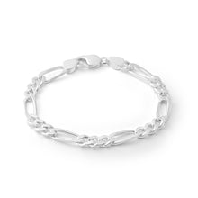 Load image into Gallery viewer, 21cm Sterling Silver Figaro 200 Gauge 1:3 Bracelet