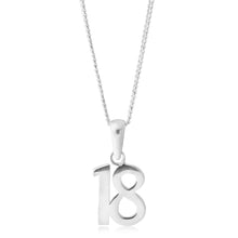Load image into Gallery viewer, Sterling Silver Number 18 Pendant