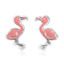 Load image into Gallery viewer, Sterling Silver Pink Flamingo Stud Earrings