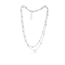 Load image into Gallery viewer, Sterling Silver Beaded Double Link 25cm+2cmExtender Anklet
