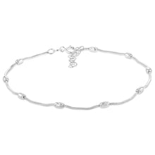 Load image into Gallery viewer, Sterling Silver Fancy Link Bead 25cm Anklet
