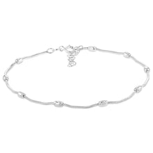 Load image into Gallery viewer, Sterling Silver Fancy Link Bead 25cm Anklet