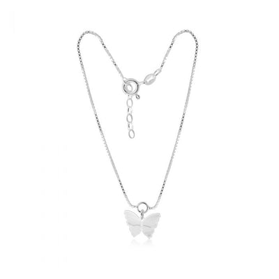 Sterling Silver Butterfly Charm 25cm Anklet