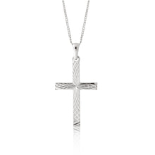 Load image into Gallery viewer, Sterling Silver Diamond Cut 35mm Cross Pendant