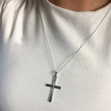 Load image into Gallery viewer, Sterling Silver Diamond Cut 35mm Cross Pendant