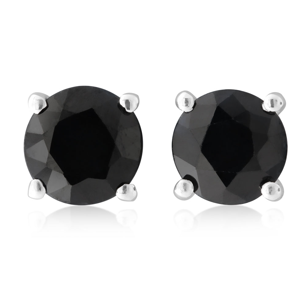 Sterling Silver Natural Enhanced Blue Sapphire 6mm Studs