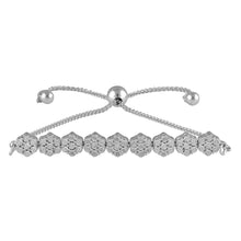 Load image into Gallery viewer, Sterling Silver 25 Diamond Slider Bracelet