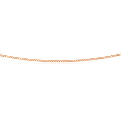 Sterling Silver Rose Plated 45cm Curb Dicut Chain