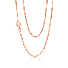 Load image into Gallery viewer, Sterling Silver Rose Plated 50 Gauge 55cm Curb Dicut Chain