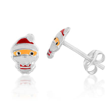 Load image into Gallery viewer, Sterling Silver Father Christmas Stud Earrings