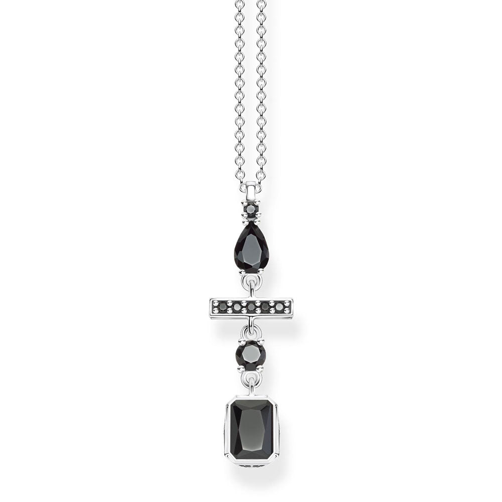 Sterling Silver Thomas Sabo Magic Black Zirconia Deco Pendant with Chain