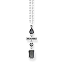 Load image into Gallery viewer, Sterling Silver Thomas Sabo Magic Black Zirconia Deco Pendant with Chain