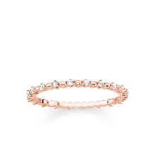 Load image into Gallery viewer, Sterling Silver and rose Gold Plated Thomas Sabo Zirconia Delicate Ring