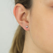 Load image into Gallery viewer, Sterling Silver Patterned Oval Stud Earrings