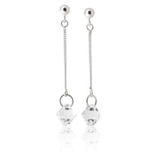 Load image into Gallery viewer, Sterling Silver Crystal White Bead Drop Earrings