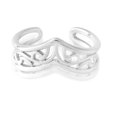 Sterling Silver Toe Ring Border Filigree