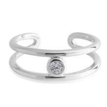Load image into Gallery viewer, Sterling Silver Toe Ring Solitaire Zirconia
