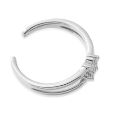 Load image into Gallery viewer, Sterling Silver Toe Ring Zirconia Flower