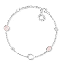 Load image into Gallery viewer, Sterling Silver Thomas Sabo Charm Club Rose Quartz Bracelet 15-19cm
