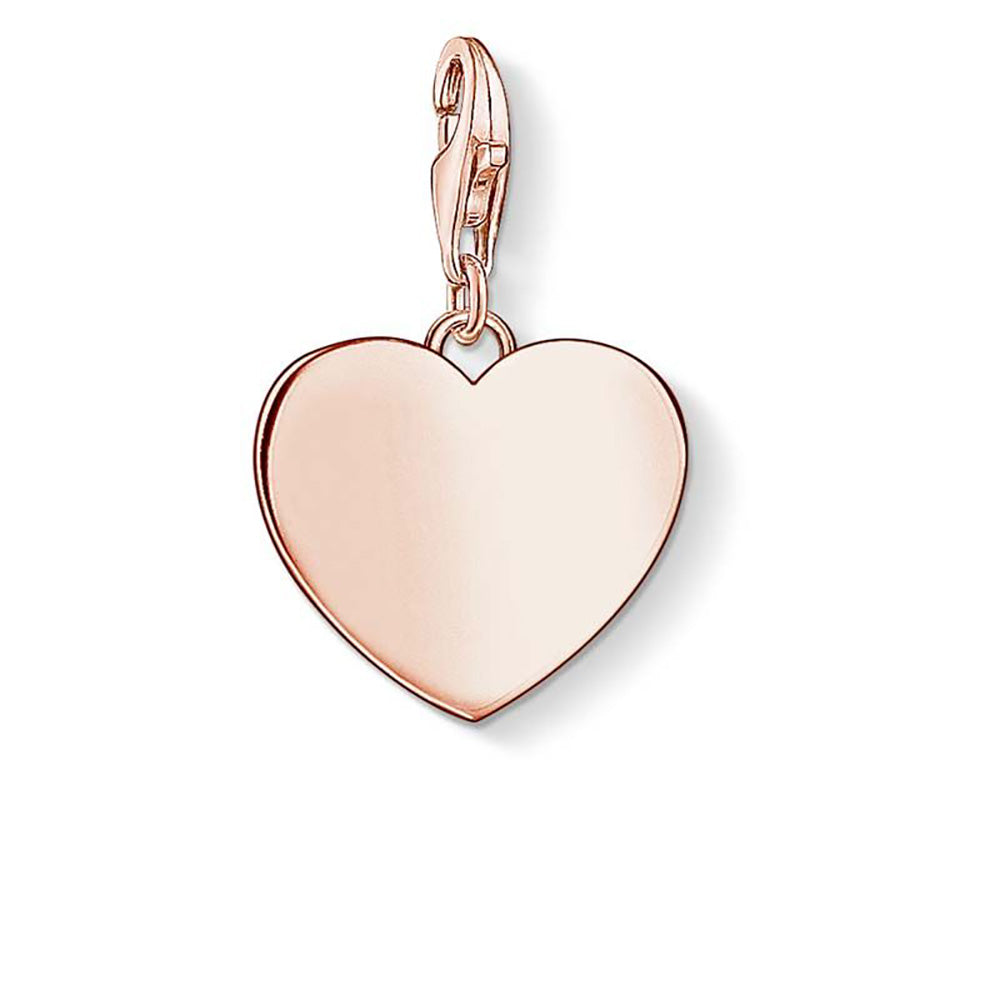 Rose gold Plated Sterling Silver Thomas Sabo Charm Club Engravable Heart