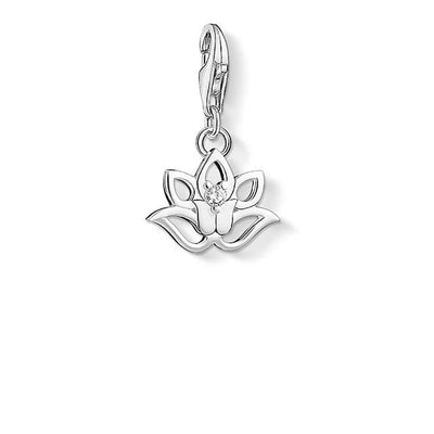 Sterling Silver Thomas Sabo Charm Club Open Lotus Zirconia