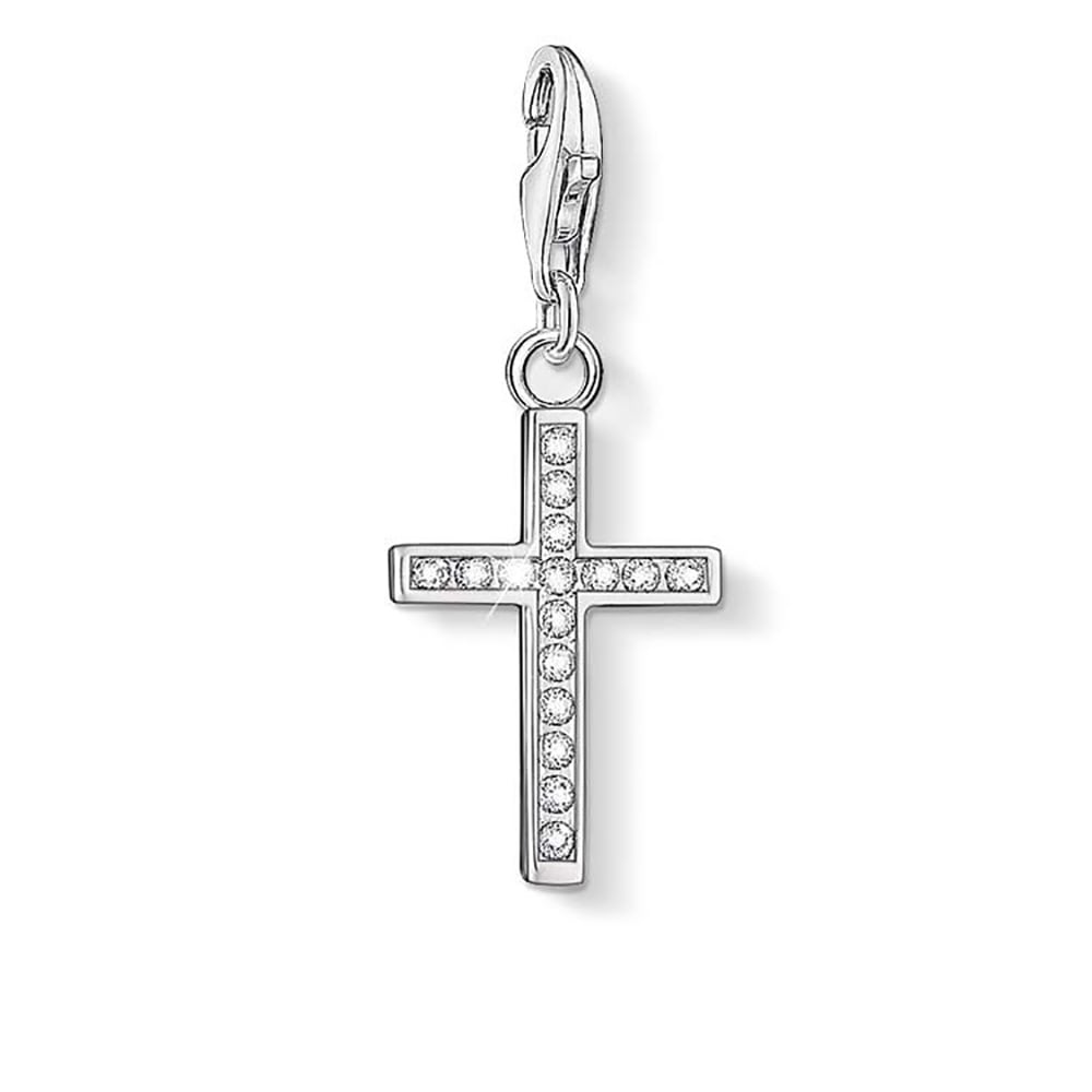 Sterling Silver Thomas Sabo Charm Club Cross Zirconia