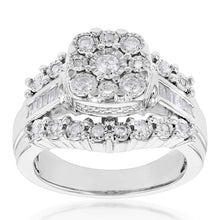Load image into Gallery viewer, Silver 1/2 Carat Diamond Dress Ring with 37 Diamonds