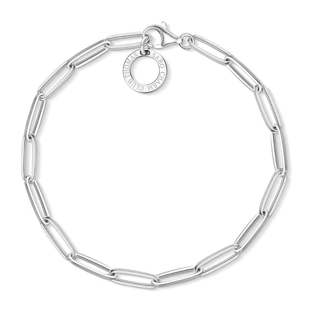 Sterling Silver Thomas Sabo Charm Club Silver Long Link Bracelet 18.5cm