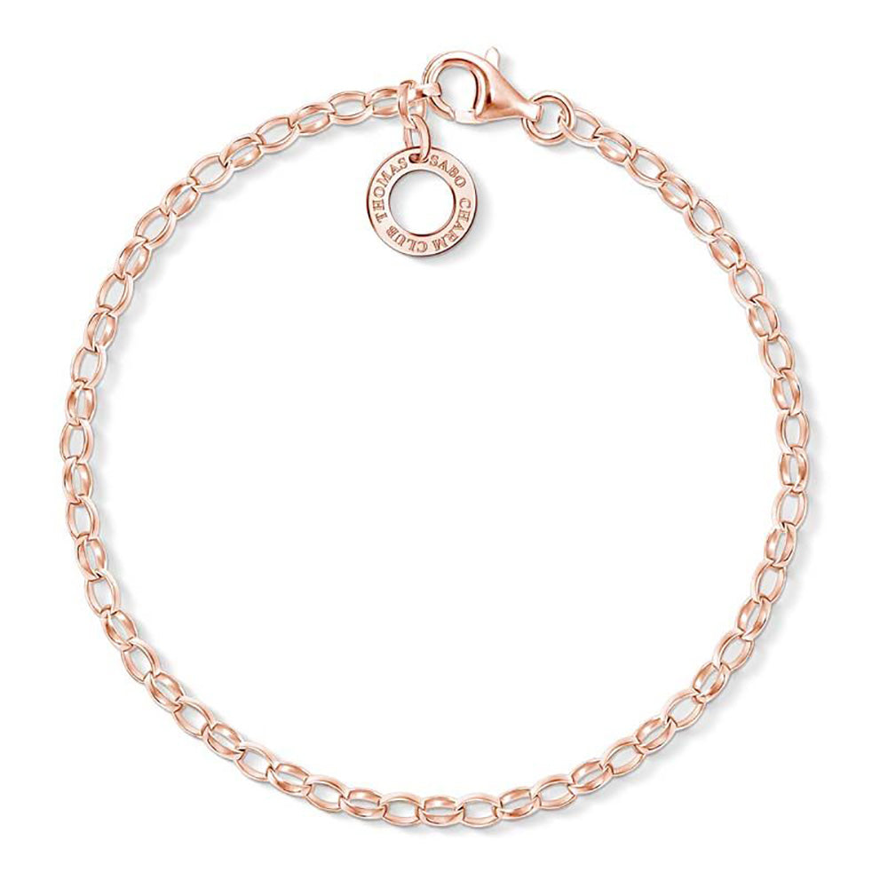 Rose Gold Plated Sterling Silver Thomas Sabo Charm Club Belcher 17cm