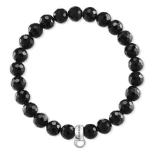 Load image into Gallery viewer, Sterling Silver Thomas Sabo Charm Club Black Obsidian Bracelet 15.5cm