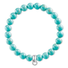 Load image into Gallery viewer, Sterling Silver Thomas Sabo Charm CLub Turquoise Bracelet 15.5cm
