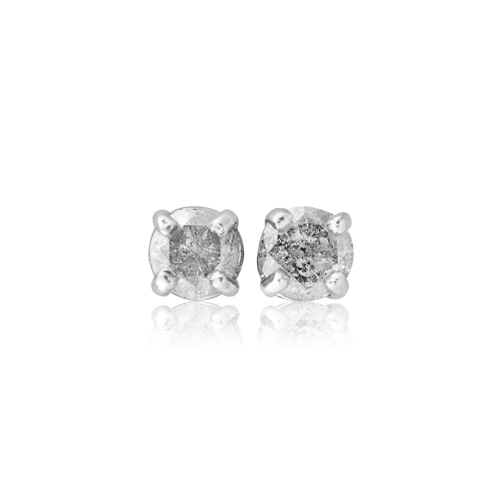 Silver 0.20 Carat Stud Diamond Earrings