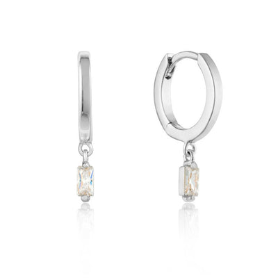 Ania Haie Sterling Silver Glow Getter Huggie Hoops Earrings